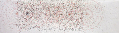 MISE EN EXPLORATION, mine de plomb et crayons de couleurs sur papier, 44*14,2 cm, 2012