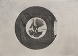 L'éclipse II, graphite sur papier, 35x33.5cm,2015