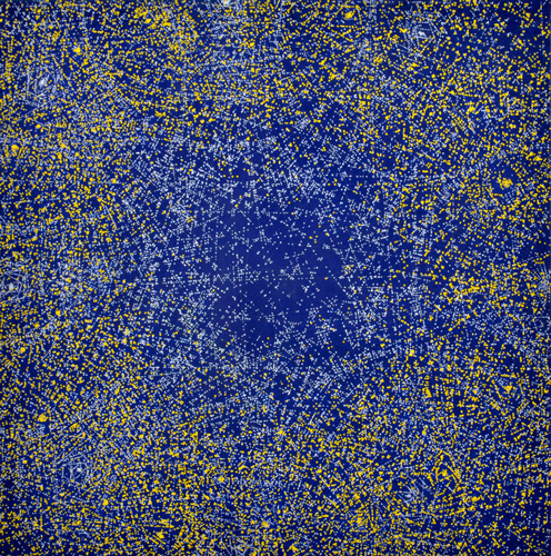 Bleu-Jaune, acrylique sur toile, 180X180cm, 2007/2009