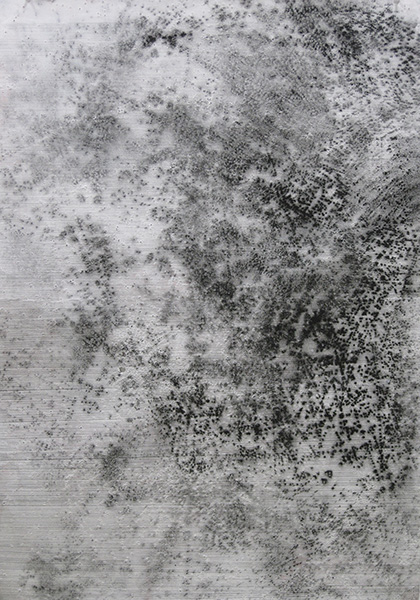De lignes à lignes, acrylique et fusain sur papier, 70x100cm, 2014