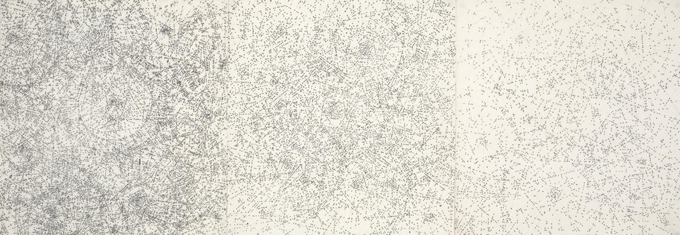  III, II, I, mine de plomb et encre sur papier, 30*90 cm, 2005