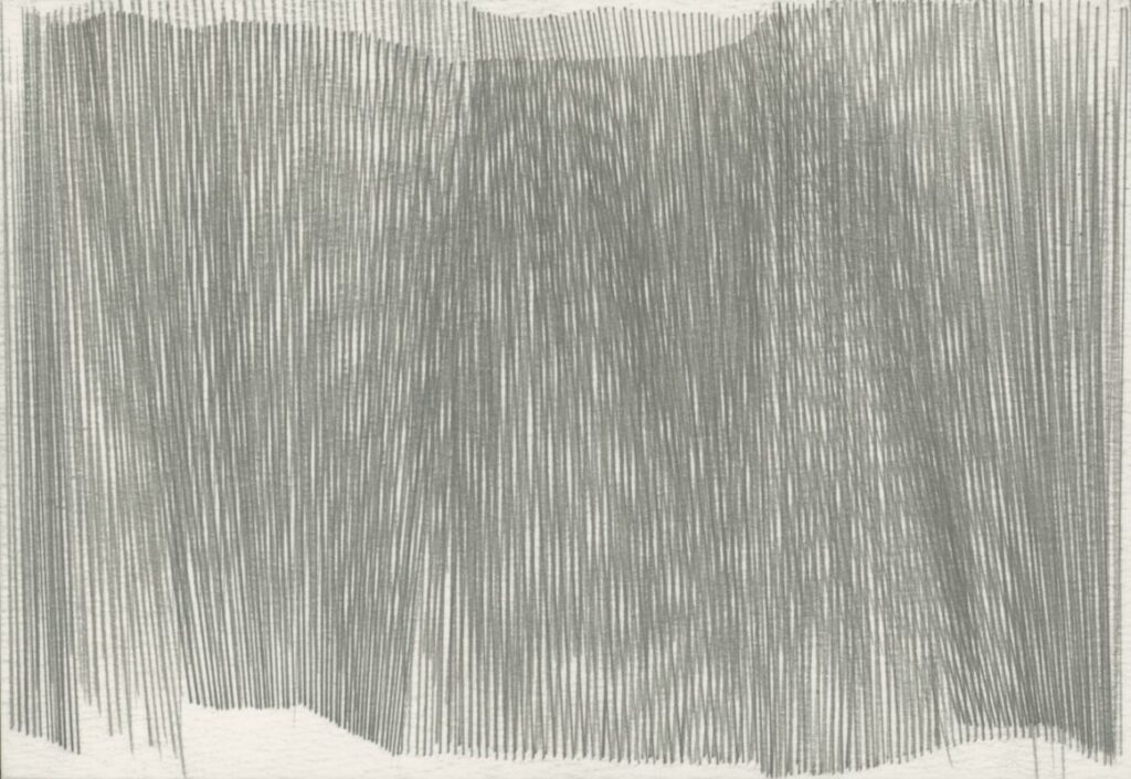 De lignes à lignes  IPVII, graphite sur papier, 10 x14.3cm, 2023
