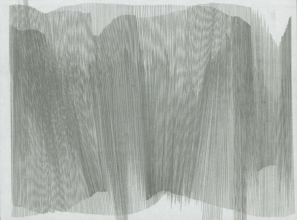 De lignes à lignes  IAII, graphite sur papier, 10 x14.3cm, 2023