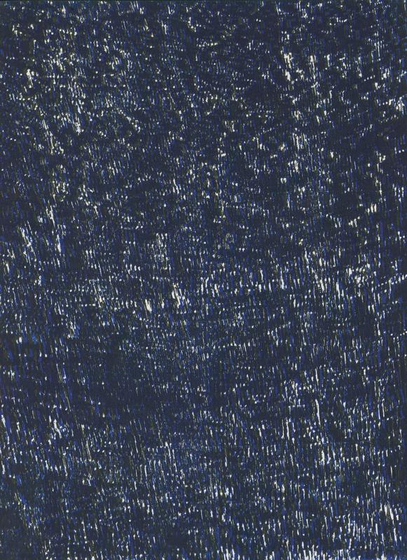 Bleu Nuit II, xylographie, 29.2x39.4cm, 2024