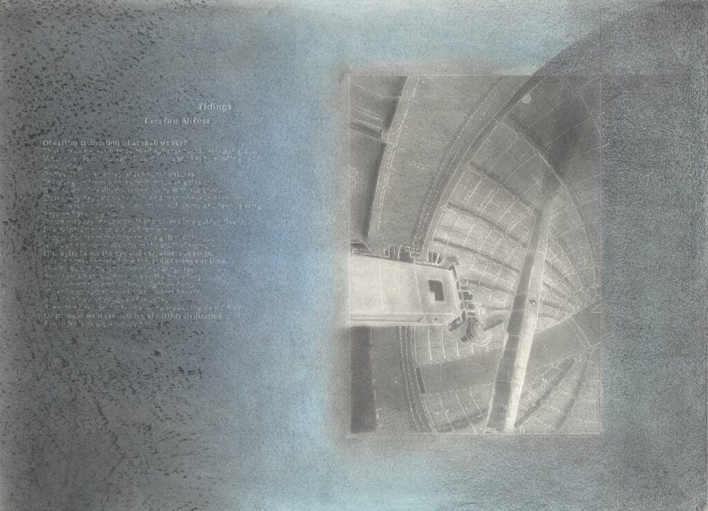Tidings I, pastel et graphite sur papier, 42x58 cm, 2024