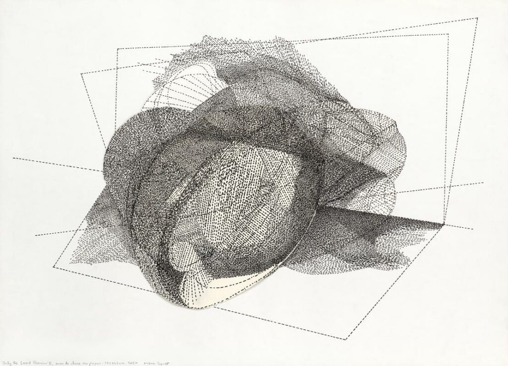 Only the sound remains II, encre sur papier, 42x57.5 cm,  2024