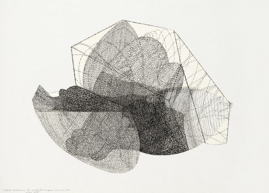 Only the sound remains XI, encre sur papier, 42x57.5 cm, 2024