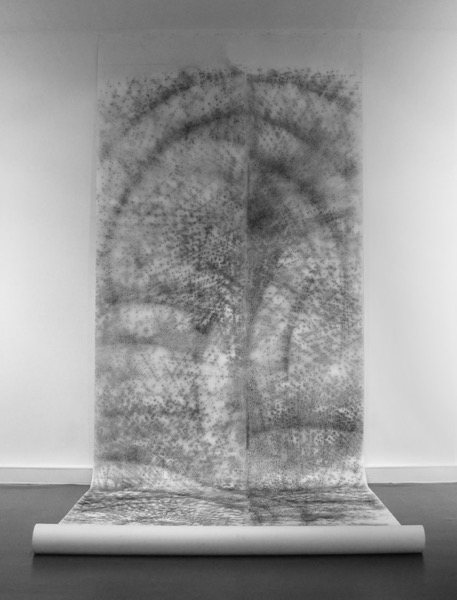 TemporaryItems I, avril 2014, 350x150 cm, fusain sur papier, 2014