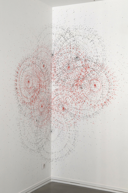 Séquence IV, mine et acrylique sur mur, 520*260cm
