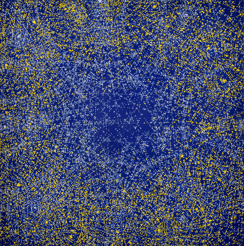 Bleu-Jaune, acrylique sur toile, 180X180cm, 2007/2009