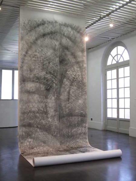 Temporaryitems II, 350x150cm, fusain sur papier, 2014