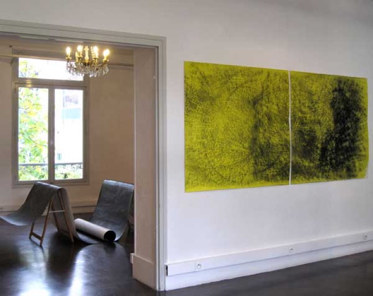 Dyptique, contrappunti II, III, acrylique  et fusain sur papier, (114x122 cm)x2, 2013/2014
